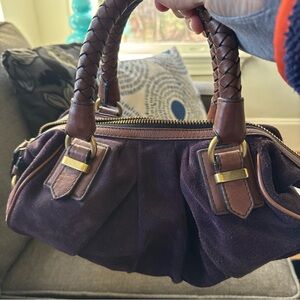 Elegant Purple Suede Handbag